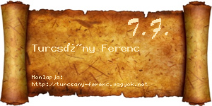 Turcsány Ferenc névjegykártya