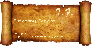 Turcsány Ferenc névjegykártya