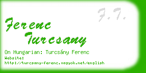 ferenc turcsany business card