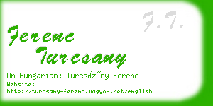 ferenc turcsany business card